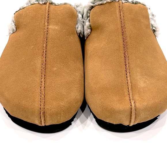Free People Damon Cozy Suede Leather Faux Fur Mule NWT - Picture 3 of 9